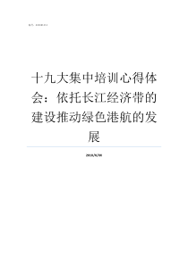 十九大集中培训心得体会依托长江经济带的建设推动绿色港航的发展培训心得体会