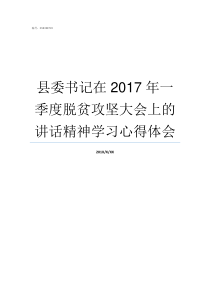 县委书记在2017年一季度脱贫攻坚大会上的讲话精神学习心得体会