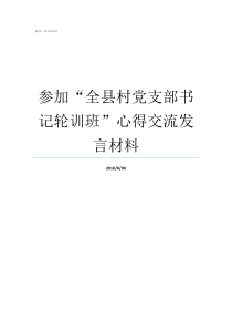 参加全县村党支部书记轮训班心得交流发言材料政治轮训心得体会