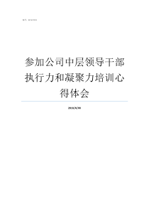 参加公司中层领导干部执行力和凝聚力培训心得体会请各位领导参加