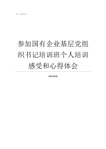 参加国有企业基层党组织书记培训班个人培训感受和心得体会