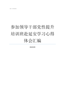 参加领导干部党性提升培训班赴延安学习心得体会汇编如何提高党性