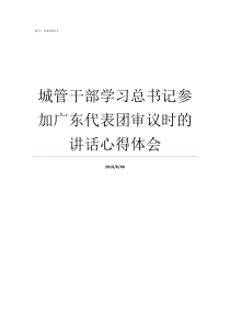 城管干部学习总书记参加广东代表团审议时的讲话心得体会