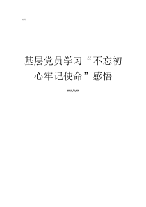 基层党员学习不忘初心牢记使命感悟