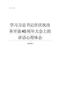 学习习总书记在庆祝改革开放40周年大会上的讲话心得体会