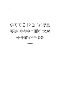 学习习总书记广东行重要讲话精神全面扩大对外开放心得体会