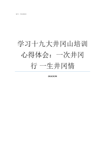 学习十九大井冈山培训心得体会一次井冈行nbsp一生井冈情