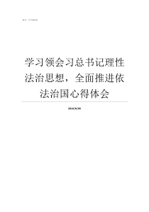 学习领会习总书记理性法治思想全面推进依法治国心得体会