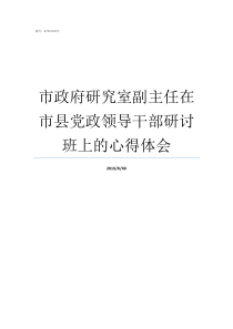 市政府研究室副主任在市县党政领导干部研讨班上的心得体会