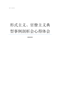 形式主义官僚主义典型事例剖析会心得体会形式主义官僚主义事例