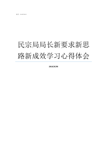 民宗局局长新要求新思路新成效学习心得体会