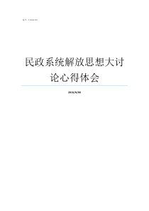 民政系统解放思想大讨论心得体会解放思想