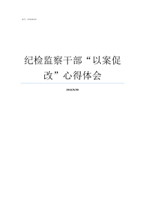 纪检监察干部以案促改心得体会以案促