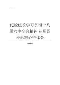 纪检组长学习贯彻十八届六中全会精神nbsp运用四种形态心得体会