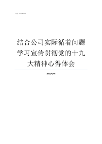 结合公司实际循着问题学习宣传贯彻党的十九大精神心得体会结合自己的实际