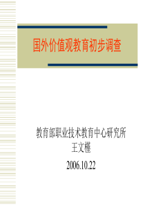 国外价值观教育调查初步