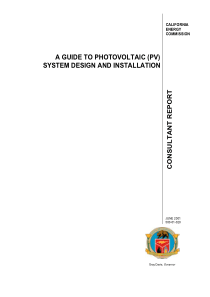 A GUIDE TO PHOTOVOLTAIC (PV) and installation