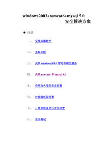windows2003+tomcat6+mysql-5.0安装安全解决方案