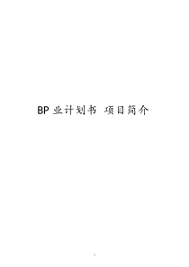 bp商业计划书项目简介docx