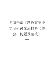 乡镇干部主题教育集中学习研讨交流材料体会问题及整改乡镇干部乡镇干部