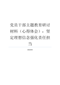 党员干部主题教育研讨材料心得体会坚定理想信念强化责任担当主题教育第一次研讨