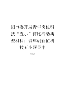 团市委开展青年岗位科技五小评比活动典型材料青年创新忙科技五小硕果丰去不去团市委去不去团市委