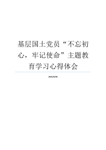 基层国土党员不忘初心牢记使命主题教育学习心得体会不忘初心牢记使命规划国土