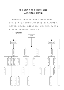 某某旅游开发公司组织架构