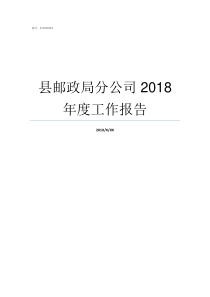 县邮政局分公司2018年度工作报告