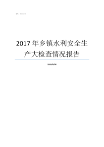 2017年乡镇水利安全生产大检查情况报告水利定额最新版2017