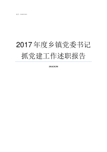 2017年度乡镇党委书记抓党建工作述职报告