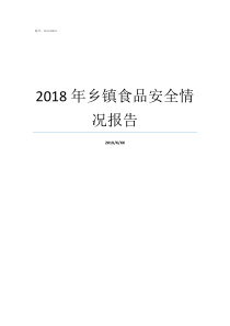 2018年乡镇食品安全情况报告乡镇补贴2019