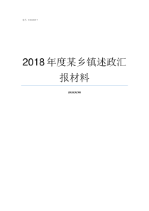 2018年度某乡镇述政汇报材料党员2018年度年终述诺