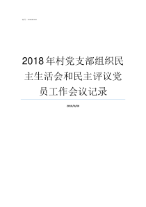 2018年村党支部组织民主生活会和民主评议党员工作会议记录