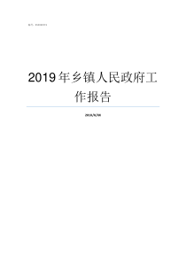 2019年乡镇人民政府工作报告2019撤乡并镇