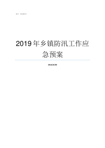 2019年乡镇防汛工作应急预案2019防汛时间