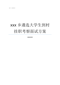 xxx乡遴选大学生到村挂职考察面试方案大学生回家乡