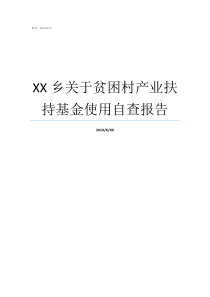 XX乡关于贫困村产业扶持基金使用自查报告XX不X成语