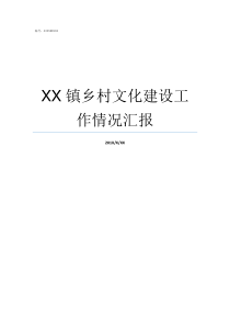 XX镇乡村文化建设工作情况汇报