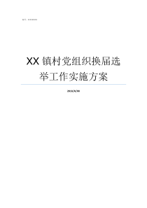 XX镇村党组织换届选举工作实施方案村党组织换届选举换届办