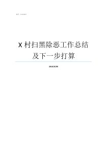 X村扫黑除恶工作总结及下一步打算农村村扫黑除恶工作总结