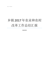 乡镇2017年农业和农村改革工作总结汇报