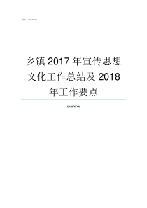 乡镇2017年宣传思想文化工作总结及2018年工作要点2017河南乡镇排名