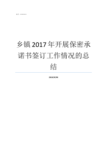 乡镇2017年开展保密承诺书签订工作情况的总结保密责任书保密承诺书