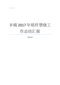 乡镇2017年秸秆禁烧工作总结汇报秸秆禁烧工作小结