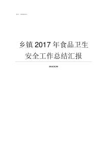 乡镇2017年食品卫生安全工作总结汇报