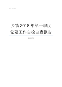 乡镇2018年第一季度党建工作自检自查报告