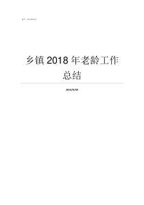 乡镇2018年老龄工作总结乡镇补贴2019