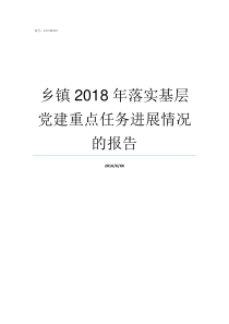 乡镇2018年落实基层党建重点任务进展情况的报告乡镇补贴2019