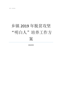 乡镇2019年脱贫攻坚明白人培养工作方案乡镇2019年脱贫攻坚总结